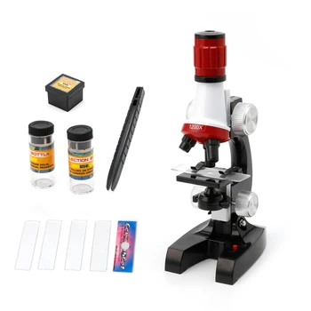 Детский образовательный микроскоп Science Lab School LED 100-1200X объектив с пинцетом