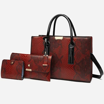 Женская сумка-тоут с рисунком питона большой емкости, кожаные кошельки и сумки для женщин, дизайнерские роскошные женские сумки для рук, мешок