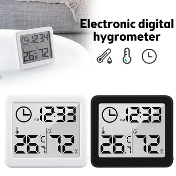Многофункциональный Термометр-Гигрометр, Автоматический Электронный монитор температуры и влажности, часы с большим 3,2-дюймовым ЖК-экраном