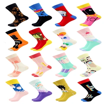 Весенне-осенние женские носки Модный тренд, носки с креативным принтом, красочные удобные носки с забавными героями мультфильмов для девочек, праздничные подарки