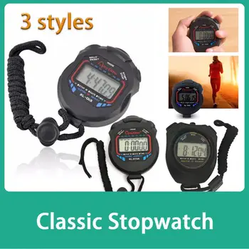 Классический цифровой секундомер XL-013, ЖК-хронограф с браслетом, будильник AM PM, 24-часовые часы для занятий бегом, спортивные часы