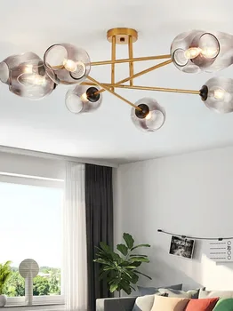 современное светодиодное скандинавское потолочное украшение home deco lustre подвеска винтажная лампа-люстра освещение
