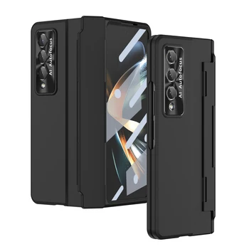 Для Samsung Galaxy Z Fold 4 3 Чехол Ультратонкий Матовый Складной Шарнир С Закаленной Пленкой Противоударный Защитный Жесткий Чехол Аксессуары