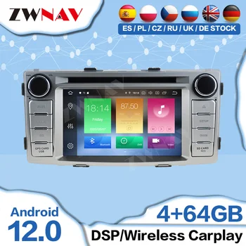 Для TOYOTA HILUX 2012 2013 2014 Автомагнитола Android 2 Din Carplay Автомобильный экран Мультимедиа Авто GPS Аудио Стерео головное устройство