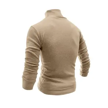 Модный облегающий свитер, толстый вязаный мужской зимний свитер с высоким воротом и длинным рукавом, приталенный, уютный, стильный для осени для мужчин