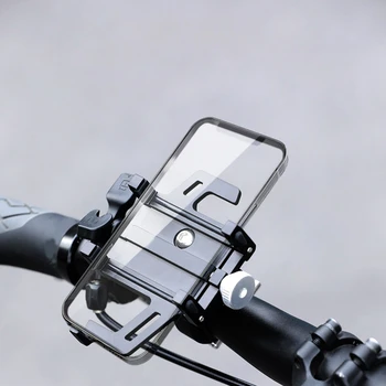 1 ШТ Мотоцикл Электрический Велосипед Смартфон Кронштейн из алюминиевого сплава с ЧПУ Держатель для Телефона Черный