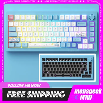 Комплект клавиатуры Monsgeek M1W, Беспроводная механическая прокладка из алюминиевого сплава, Комплект RGB для настройки, Компьютерный аксессуар для ПК-геймера