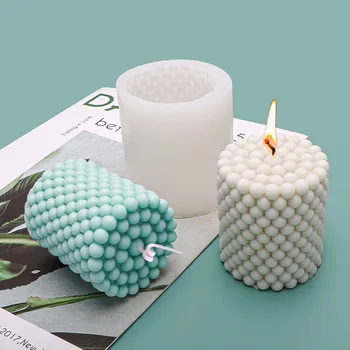 Трехмерная цилиндрическая ароматическая свеча силиконовая свеча силиконовая форма Эпоксидная форма Инструменты для изготовления поделок 3D art candle making mol