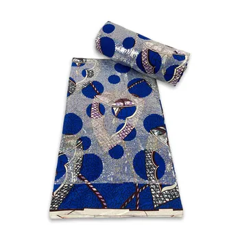 Модные Африканские восковые блестки Ткань 100% хлопок Материал Золотой блеск Анкара Батик Pagne 6 ярдов для шитья свадьбы