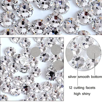 Супер Качественные Блестящие Драгоценные Камни Ss3-ss50 Flatback Stones Crystal Non Hotfix Стразы Для Украшения Ногтей Стразами