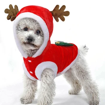Рождественская одежда для домашних собак, Лося, Санта-Клауса, Собаки, кошек, пальто, Толстовки, Рождественский Костюм для собак, Зимняя теплая Одежда для домашних животных