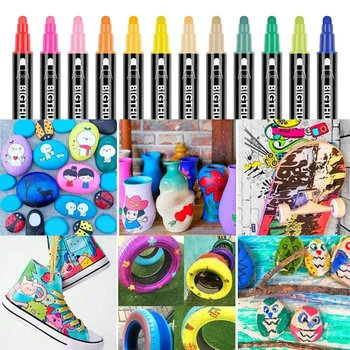 Акриловые ручки для рисования, 24 цвета, маркеры для рисования, двухсторонние ручки для рисования, поделки своими руками