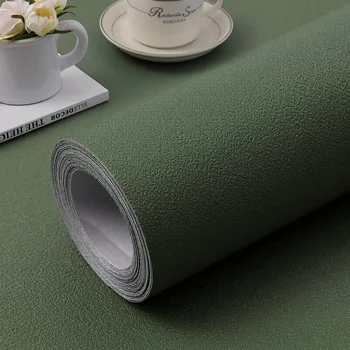 Зеленые обои, самоклеящаяся и съемная виниловая 3D пленка, приклейте бумагу для нанесения декоративной подкладки для дома, стола и дверей.