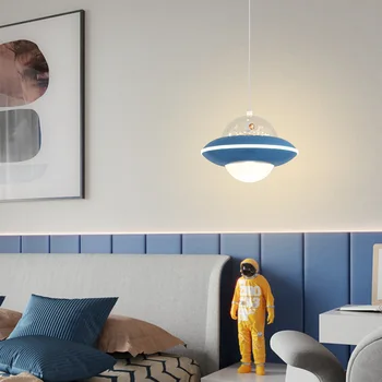 Новый современный скандинавский астронавт, НЛО, светодиодные потолочные светильники для детской, Детская спальня, Освещение для домашнего декора, светодиодные лампы эстетического блеска