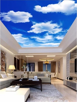 wellyu Пользовательские обои 3d высокой четкости голубое небо и белые облака гостиная спальня потолок зенит фреска papel de parede 3d
