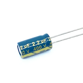 50 шт./лот 2,2 МКФ 400 В 2,2 МКФ алюминиевый электролитический конденсатор размером 6 *12 20%