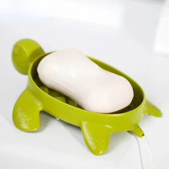 Силиконовый держатель для мыла в форме милой морской черепахи, бесплатная установка в домашних условиях, стойка для хранения мыла, Органайзер для мыла, коробка для аксессуаров для ванной комнаты