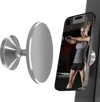 Двойной магнитный держатель для телефона в спортзале для просмотра видео-двусторонний сильный магнит с вращением на 360 градусов Подходит для любого смартфона