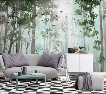 Пользовательские обои 3d современный минималистичный свежий лесной лось Скандинавский телевизор диван фон стены гостиная спальня ресторан фреска Обои