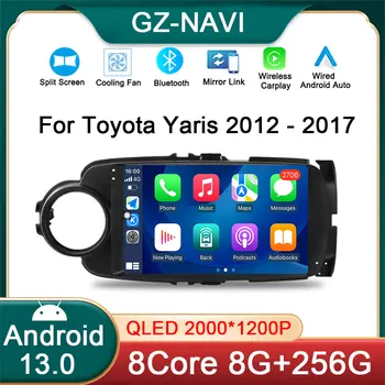 Автомобильный радиоприемник Android 13 для Toyota Yaris 2012-2017 Авторадио GPS Навигация Мультимедийный плеер Carplay StereoWIFI + 4G BT