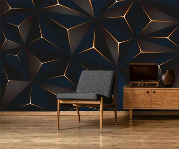 обои для домашнего декора в скандинавском современном минималистском стиле золотая линия абстрактный геометрический телевизор Кафе фон стены 3D обои