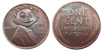 США (05) Hobo Creative череп Линкольна Цента, скелет зомби, копии монет ручной работы