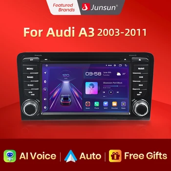 Junsun AI Voice Android Авторадио для Audi A3 8P 2003-2011 S3 RS3 Sportback Carplay Автомобильный Мультимедийный RDS GPS Без 2din автомагнитолы