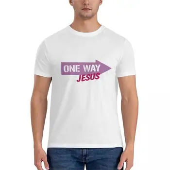 футболка мужская хлопковая футболка One Way JesusFitted, мужские графические футболки, простые белые футболки, мужская футболка, черная футболка