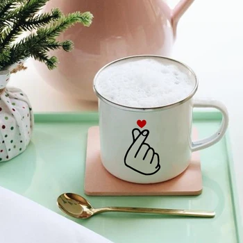 Креативная Стеклянная Кружка для кофе и чая с принтом в виде сердечка, напитки, Десерт, Чашка для молочного сока для завтрака, Кружки для воды, посуда для напитков с ручкой, Винтажные Подарки