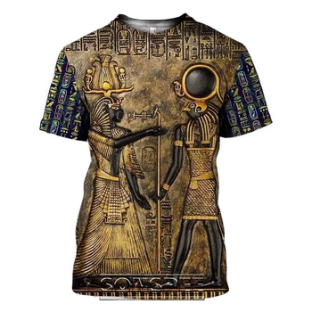 Мужская винтажная футболка с принтом Pharaoh gold