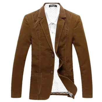 Мужской повседневный пиджак, модный деловой пиджак, приталенная повседневная мужская одежда
