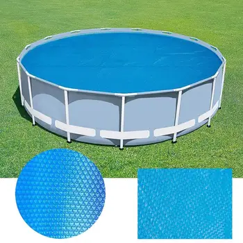 Круглая / Прямоугольная Солнечная крышка для бассейна, Непромокаемая Пылезащитная пленка, сохраняет тепло, одеяло, пузырьки, крышка для бассейнов с гидромассажем