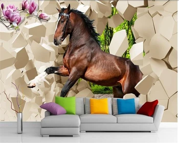 beibehang Пользовательские обои 3d фреска гостиная спальня фон фрески ресторан скачущая лошадь обои papel de parede