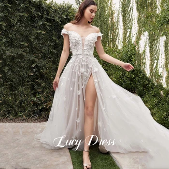 Свадебное платье Люси, платья с белыми цветами, Элегантная вечеринка для женщин 2024, Роскошные вечерние Длинные вечерние платья для выпускного вечера, Новые женские платья для гостей