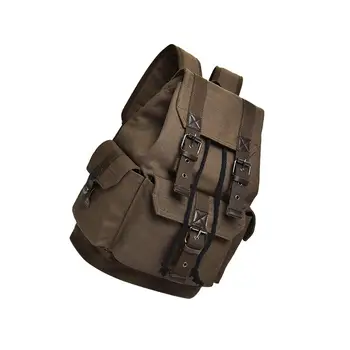 Мужской винтажный холщовый рюкзак Ранец Школьная сумка Походная сумка кофе