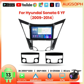 Автомагнитола Android 13 для Hyundai Sonata 6 YF 2009-2014, 10-дюймовый Мультимедийный плеер 2K с 4G Carplay и 2Din GPS