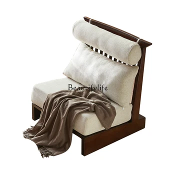 Одноместный диван-кресло из массива дерева для отдыха, ретро домашняя гостиная, ленивый, простой, современный
