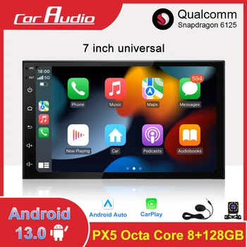 Автомобильный Мультимедийный Плеер Qualcomm Snapdragon Android 13 Для Универсального 7-Дюймового Сенсорного Экрана Radio GPS Carplay Auto 4G DSP Headunit