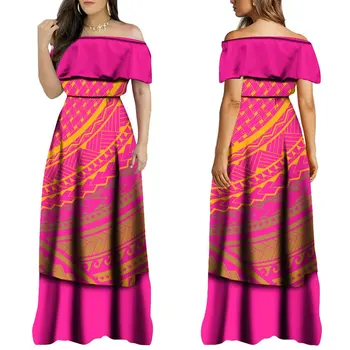 Женское платье на одно плечо, высококачественное банкетное платье, Новое полинезийское платье в пол на заказ, высококачественная ткань 2024 года выпуска