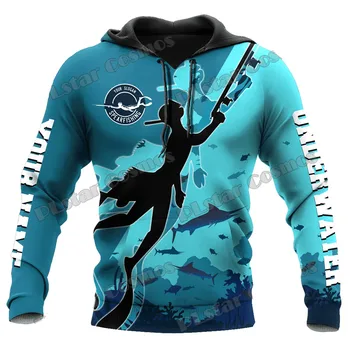 Модная мужская толстовка marlin для подводной рыбалки с 3D-принтом, осенний повседневный пуловер Унисекс на молнии