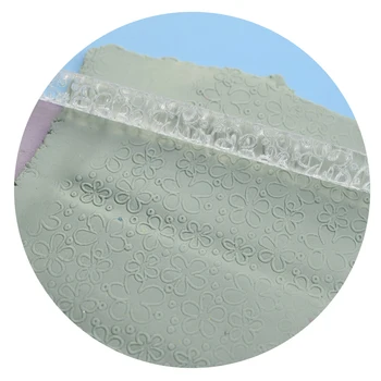 Мини-ролик с текстурой акриловой полимерной глины с рисунком цветочного сердца, Керамическая глина, инструменты для 3D-тиснения, товары для рукоделия.