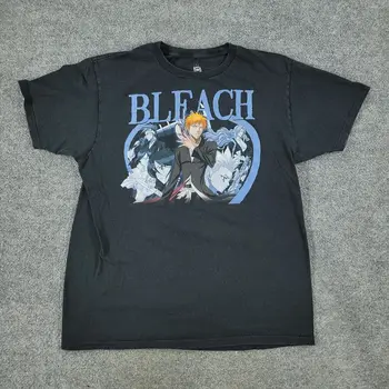Мужская футболка Bleach, большая черная футболка с изображением аниме, короткий рукав, 20th Anniversary, длинные рукава