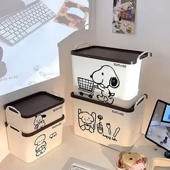 Новая настольная коробка для хранения Snoopy, ручная коробка для покупок из японского мультфильма Kawaii, коробка для косметики для милой девочки, коробка для сортировки детских игрушек