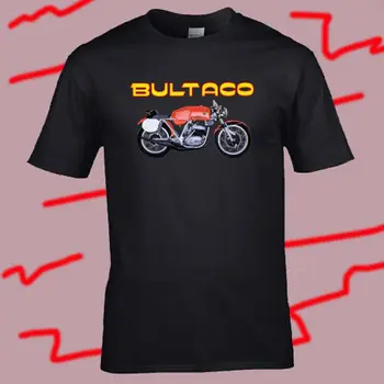 Мужская черная футболка с логотипом Bultaco Montjuic, Размер S-3XL