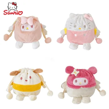 Hello Kitty My melody Sanrio Аниме Периферия Милые плюшевые игрушки Сумка Beam Косметичка Креативная мультяшная сумка для хранения Kawaii Подарок