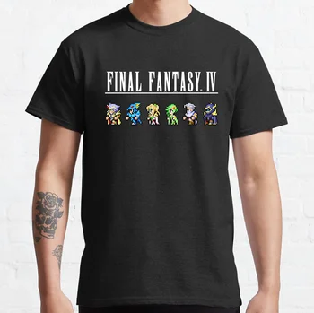 Final Fantasy IV Все видеоигры FF PIXEL SPRITE Мужская рубашка Хлопковые футболки круглый вырез Футболка с коротким рукавом Одежда больших размеров