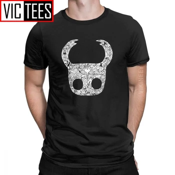 Мужская футболка The Hollow Knight, винтажная хлопковая толстовка с изображением черепа, футболка для видеоигр Homme
