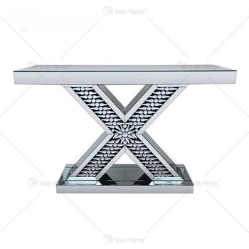 Зеркальный стол для веранды консольный стол акриловый стол для хранения стеклянной мебели роскошный стол для гостиной заводская розетка