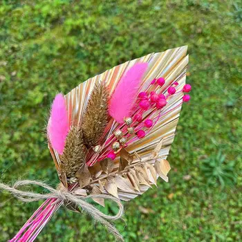Натуральный топпер для торта в стиле бохо, сухоцветы, небольшой букетик из пальм для свадебного украшения Ручной работы, Декоративный цветочный букет в стиле бохо