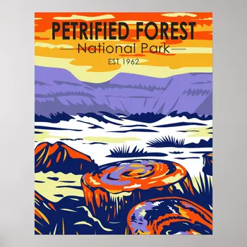Национальный парк Окаменелый лес, Аризона, Винтажный плакат, художественное оформление стен, современная забавная картинка, винтаж Без рамки
